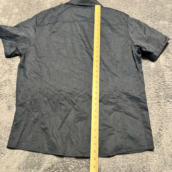 Kuhl Shirt Mens Large Blue Lightweight Button Pockets Hiking Short Sleeve - Picture 5 of 7
